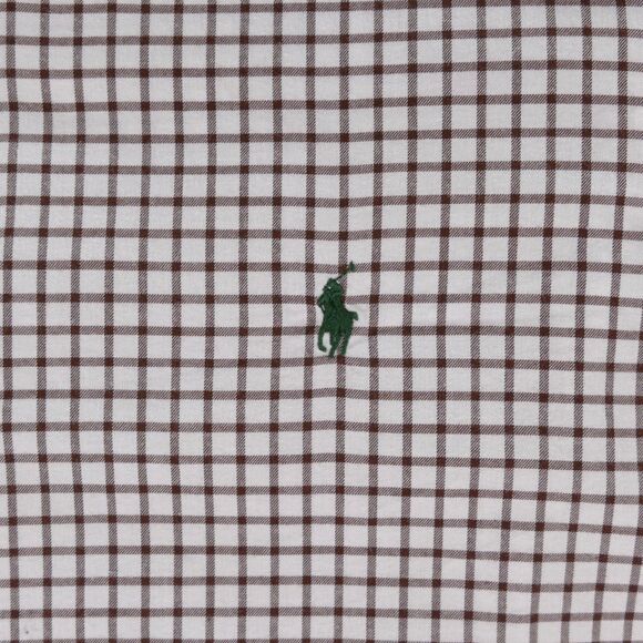 Polo Ralph Lauren Button Down Shirt Mens 2XL Brown Check Long Sleeve - Picture 1 of 14
